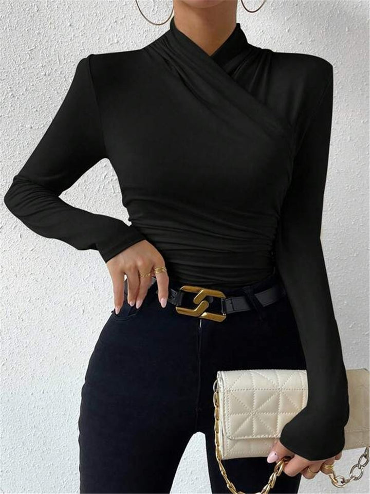 Long sleeve blouse for women with a refined wrap design Lune London
