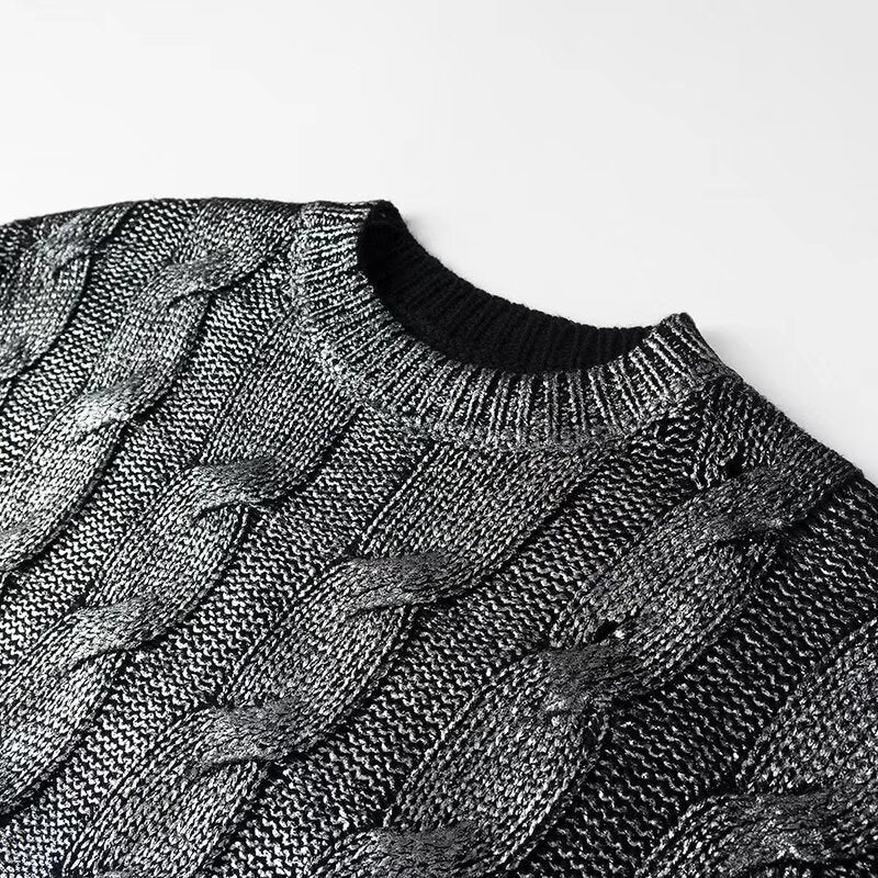 Pull femme avec motif de câble texturé et col rond Chic & Stil