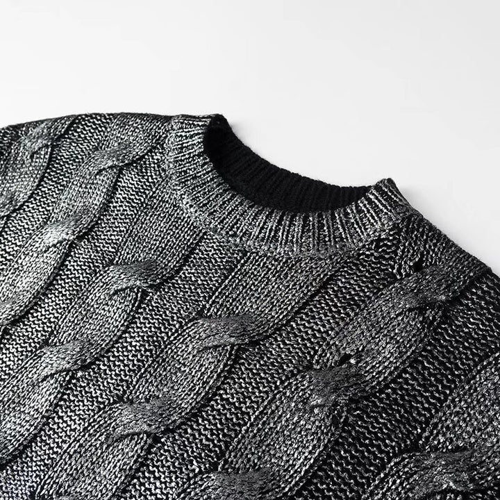 Pull femme avec motif de câble texturé et col rond Chic & Stil