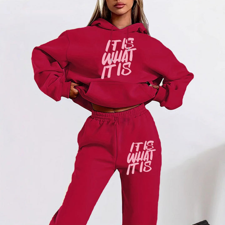 Women's leisure hoodie and jogger set with inspiring lettering Lune London
