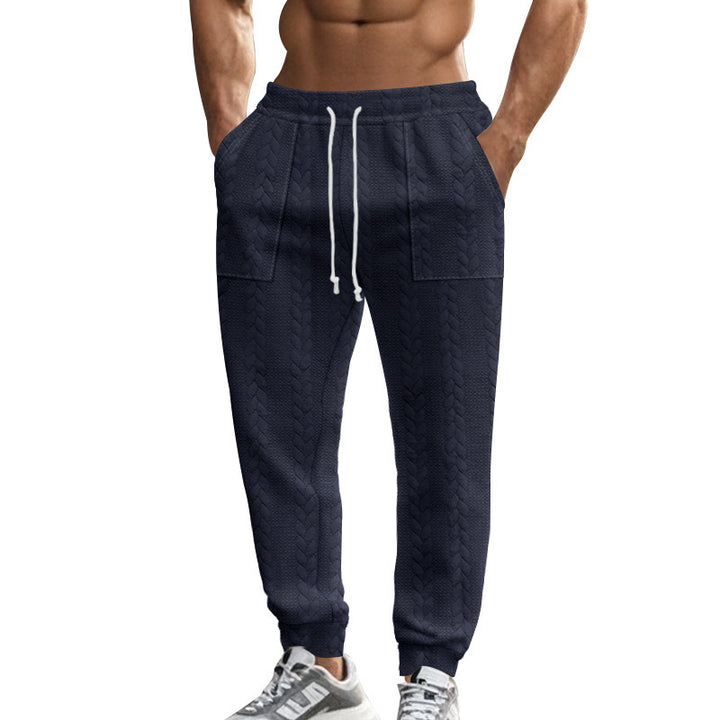 Men's leisure pants made of textured fleece with practical side pockets Lune London
