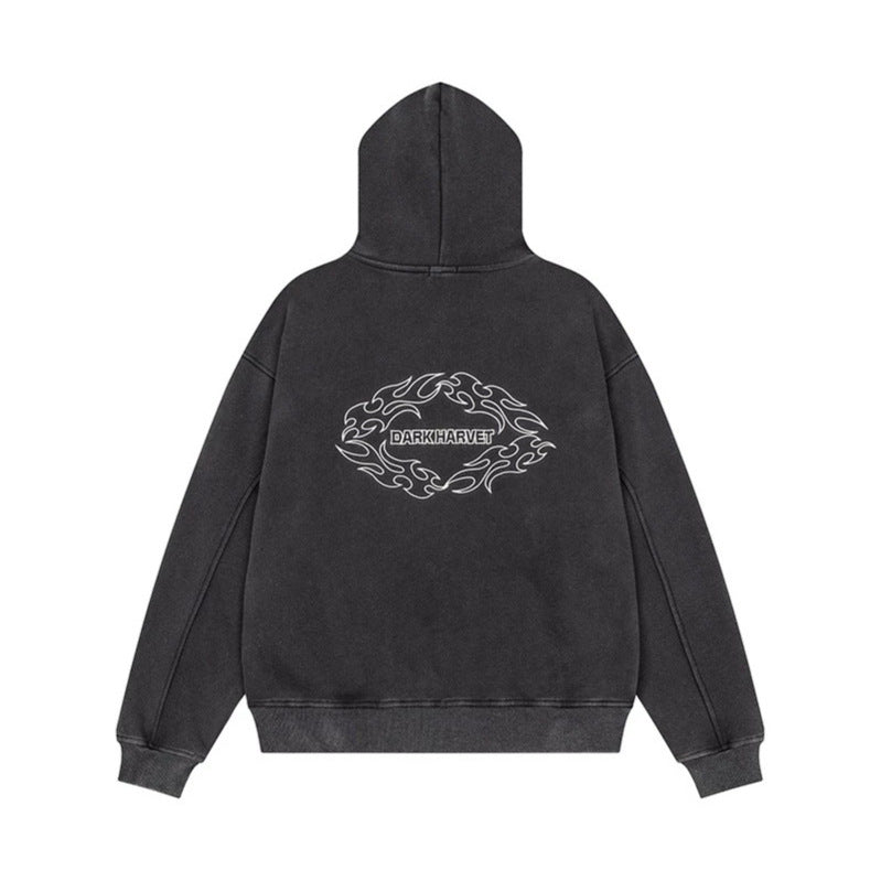 Ladies Hooded Sweat Jacket with decorative Double Button Placket and Zipper Amarae