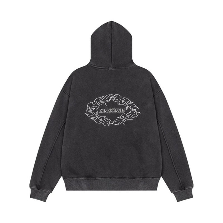 Ladies Hooded Sweat Jacket with decorative Double Button Placket and Zipper Amarae
