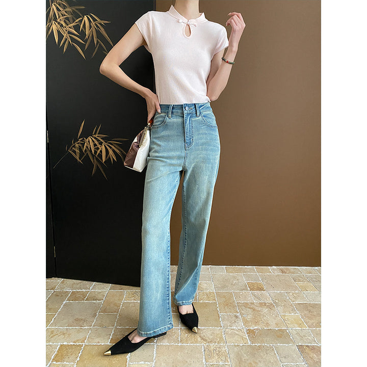 Ladies High-waisted Jeans with Wide Leg Chic & Stil