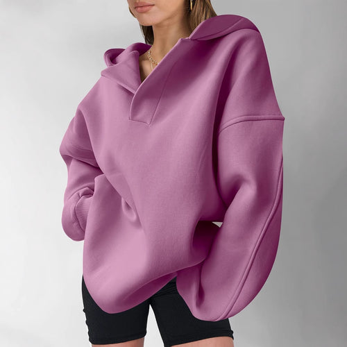 Oversized hoodie for women with trendy collar and voluminous sleeves Amarae