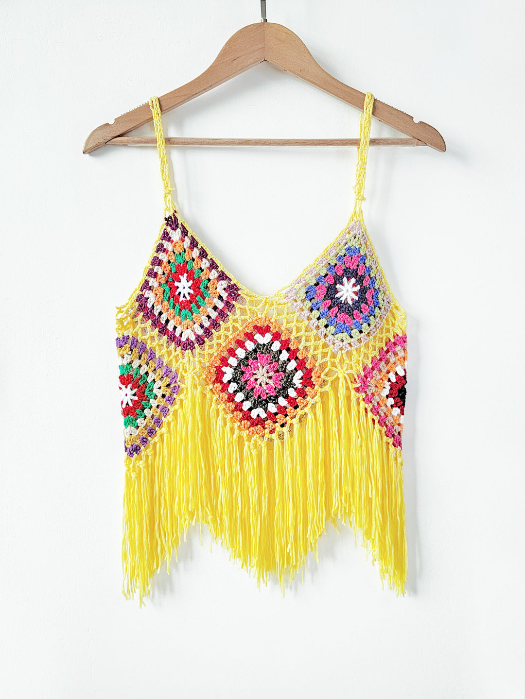 Lune London Crocheted Fringe Crop Top for Women