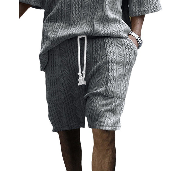 Men's casual knit set with braided pattern Amarae