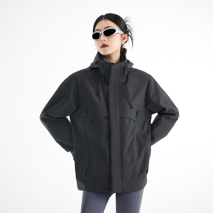Women's technical waterproof oversized parka with hood and concealed zip pockets Amarae