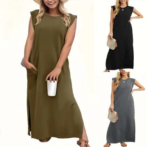 Casual maxi dress for women with short sleeve design Amarae