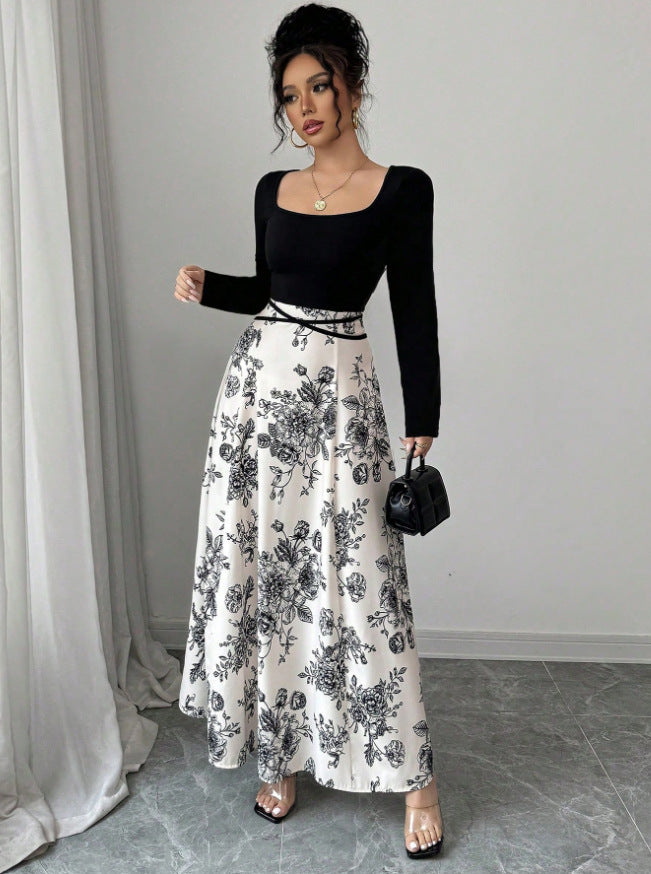 Elegant maxi dress for women with floral print and fitted cut Lune London