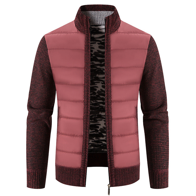 Quilted jacket for men with knitted sleeves trendy Lune London