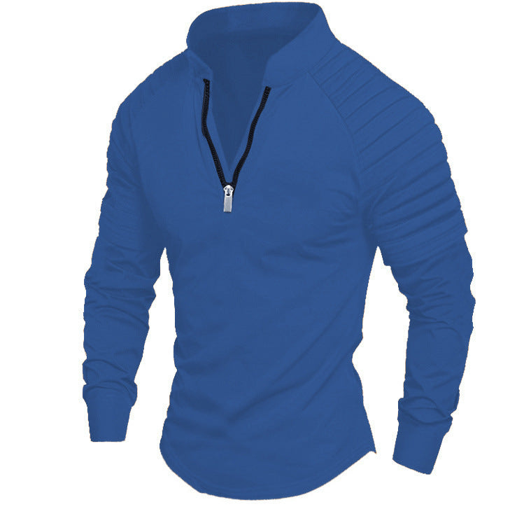 Modern men's long sleeve sport shirt with zipper closure and structured design Lune London