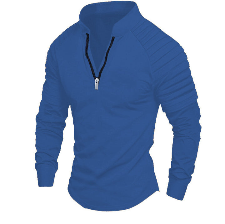 Modern men's long sleeve sport shirt with zipper closure and structured design Lune London