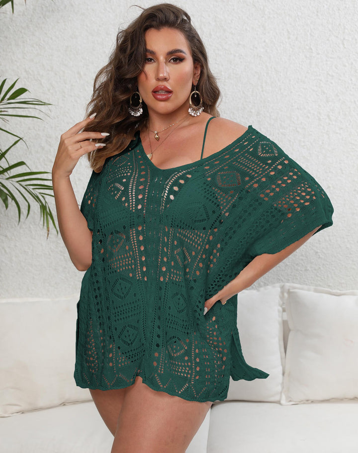 Women Lightweight Crochet Beach Cover-up Chic Tunic Style