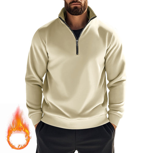 Fleece pullover for men with half-zip Amarae