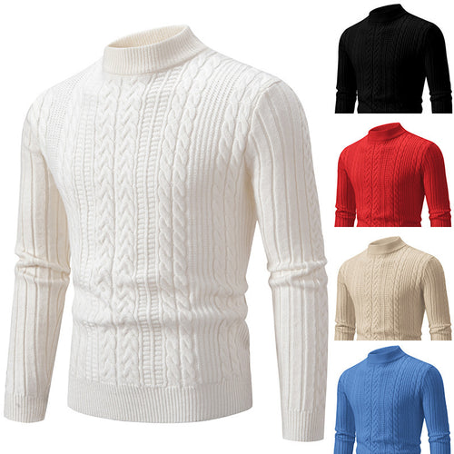 Elegant turtleneck sweater for men with a deep cable pattern and a modern fit Amarae