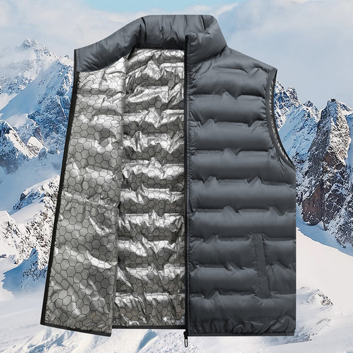 Men's thermo quilted vest with reflective inner lining and stand-up collar Amarae