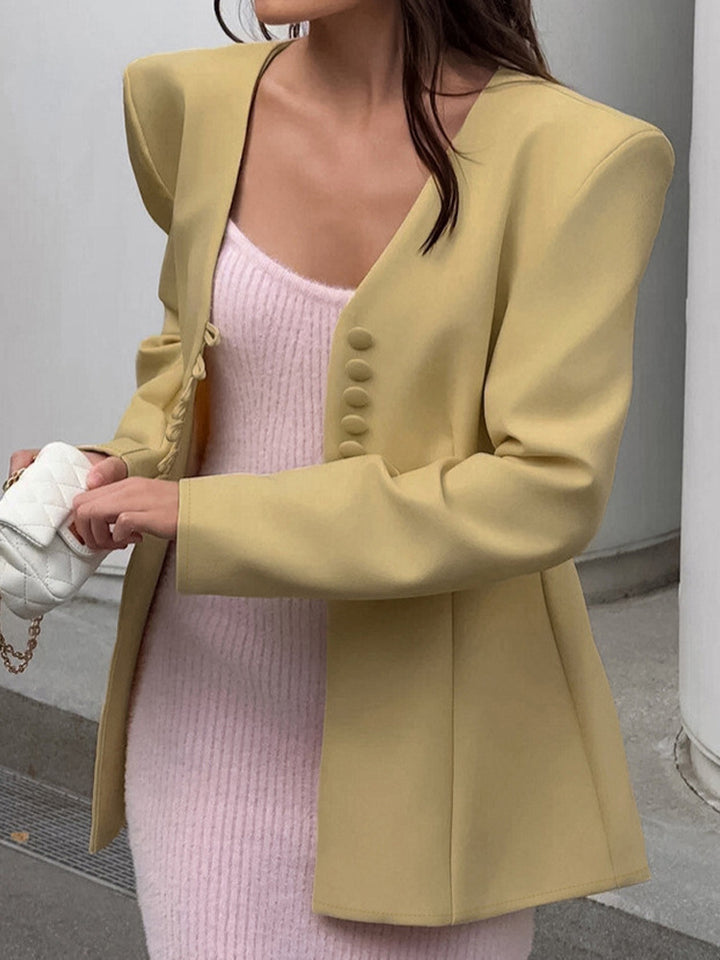 Women's sculptural tailored blazer with distinctive shoulder design Amarae