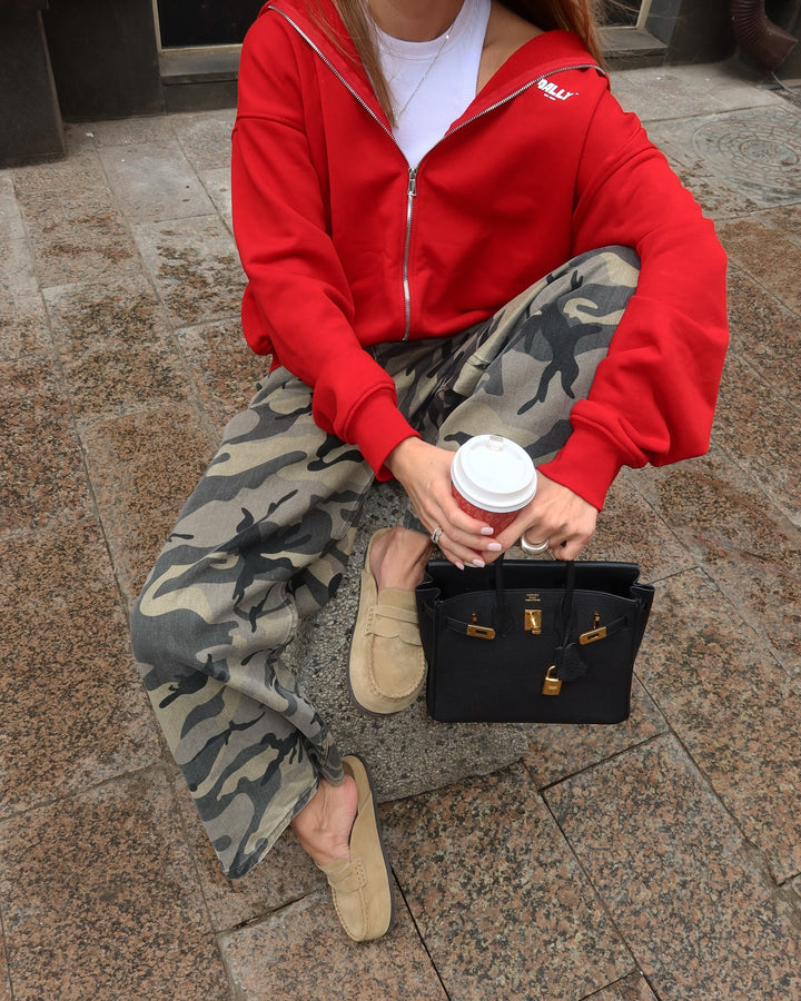 Women's hoodie with artistic angel pattern and trendy inscription Lune London