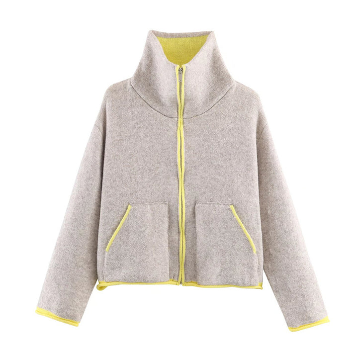 Veste en polaire surdimensionnée à la mode pour femmes avec col montant et poches pratiques Chic & Stil