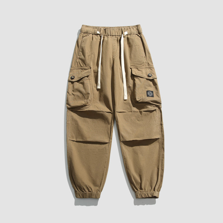 Men's cargo pants with elastic waistband and numerous pockets Lune London