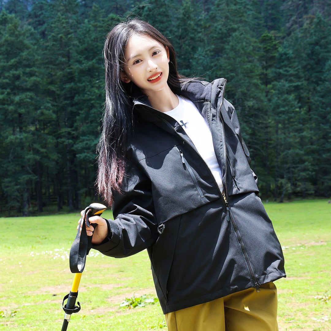 Men's Waterproof Breathable Softshell Outdoor Jacket with Adjustable Hood Amarae
