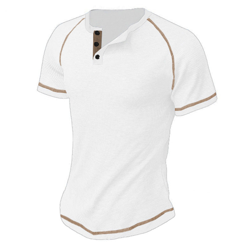 Mid-length sleeve T-shirt for men with button placket Lune London