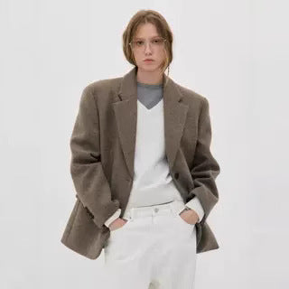 Veste en laine surdimensionnée classique pour femmes Chic & Stil