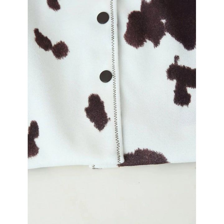 Faux leather jacket for women with a modern cow spot pattern Lune London