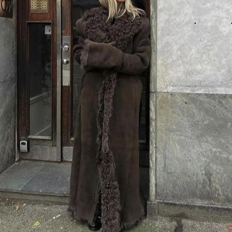 Ladies Long Teddy-Coat with Luxurious Fur Amarae