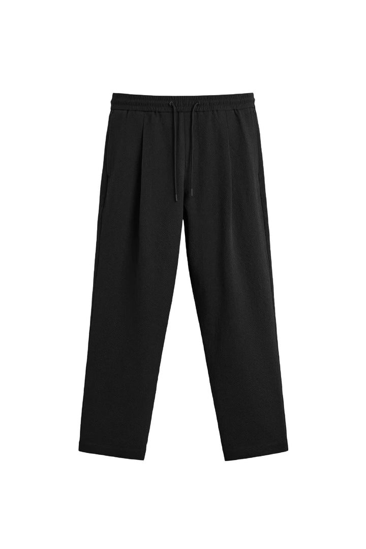 Men's Relaxed-Fit Pleated Trousers with Drawstring and Elastic Waist Amarae