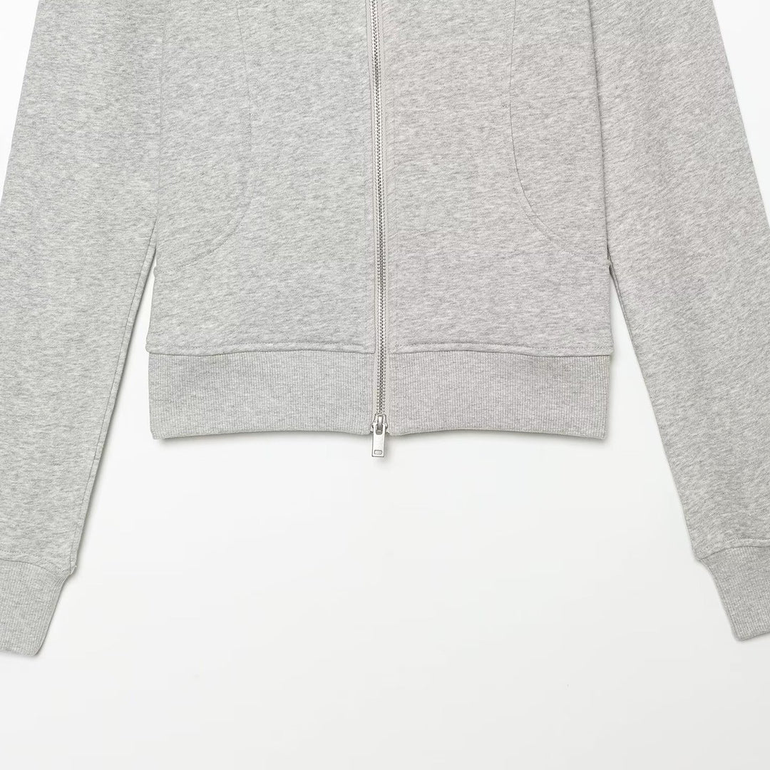 Women's Custom-made Sweat Jacket with Stand-up Collar, Zipper and Raglan Sleeves Amarae