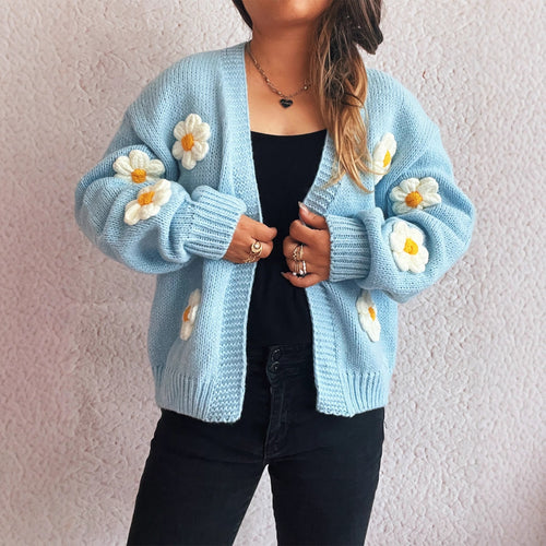 Cardigan pour dames avec des appliques florales Chic & Stil