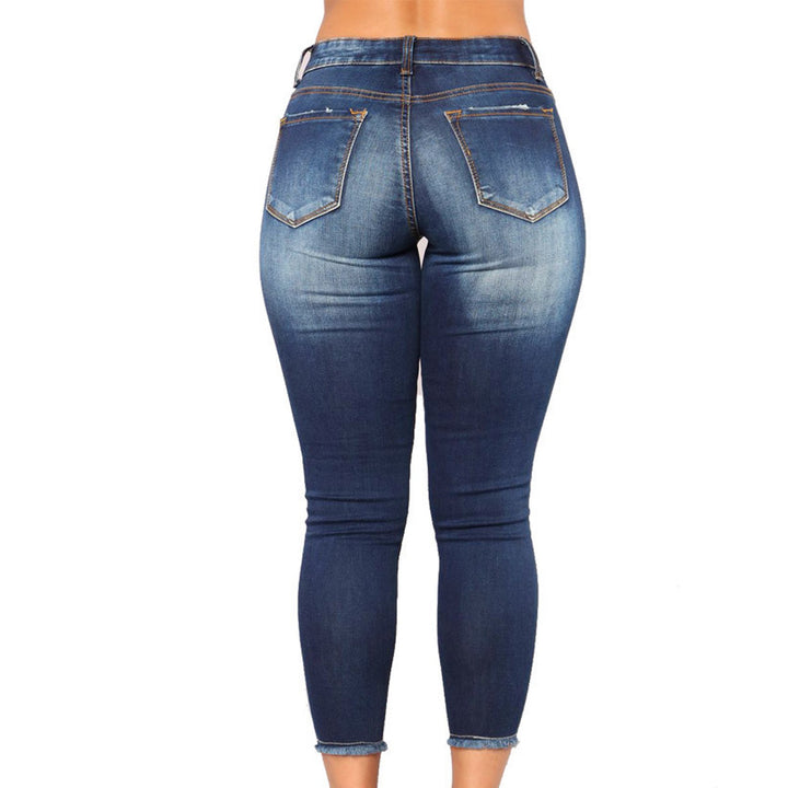 Women's jeans in a casual used look with trendy rips Lune London