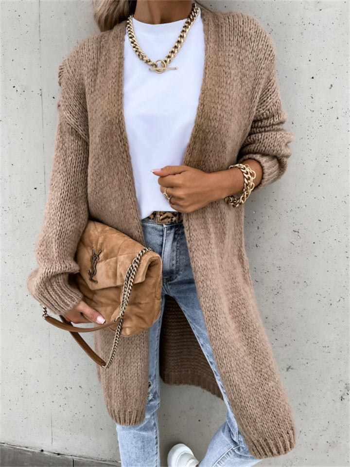 Ladies Open Knit Cardigan with Chunky Knits and a Relaxed Fit Lune London