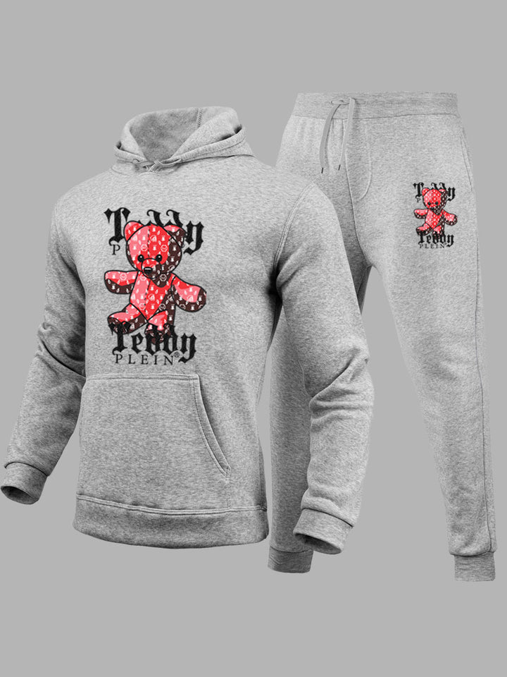 Women's hoodie and jogger pants set with eye-catching plush pattern Lune London