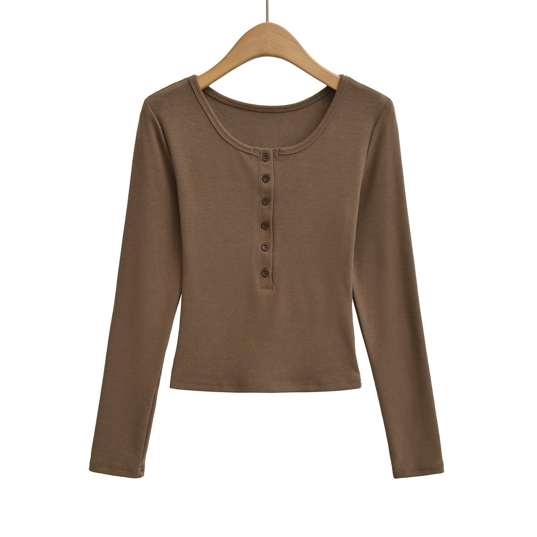Long sleeve top for women with button neckline and relaxed fit Lune London