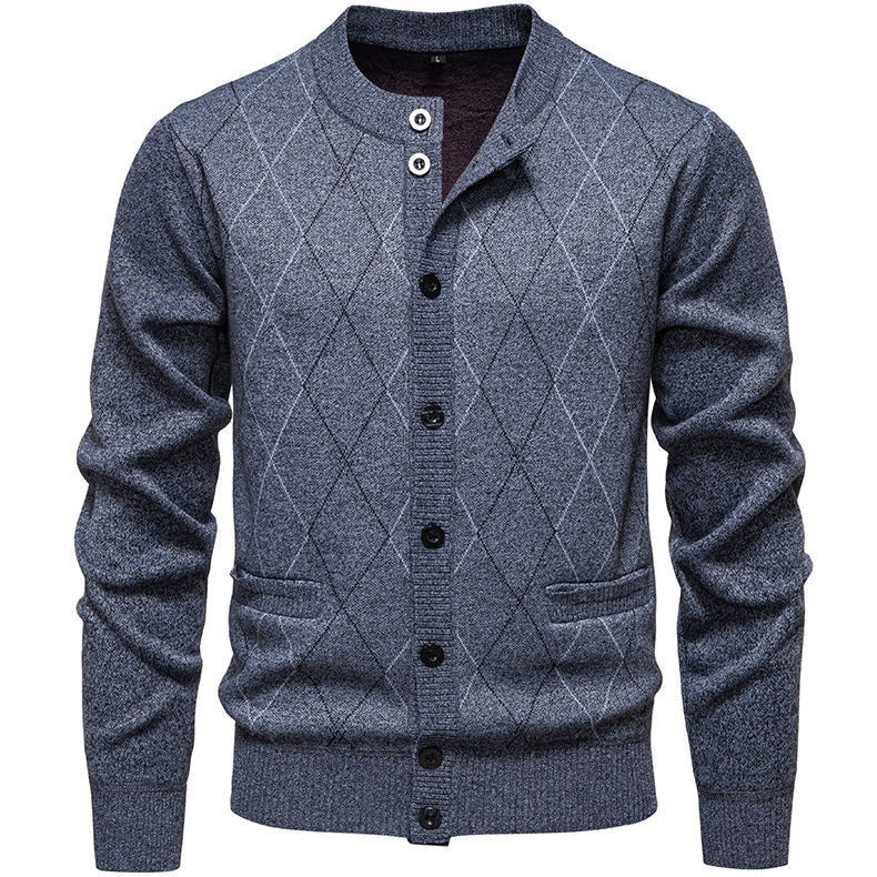 Men's Stylish Cardigan with Diamond-Shaped Pattern Lune London