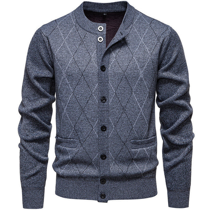 Men's Stylish Cardigan with Diamond-Shaped Pattern Lune London