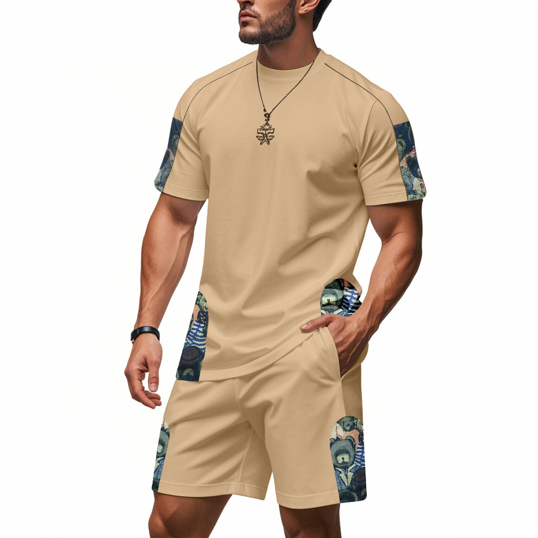 Casual training suit for men with graphic design and comfortable pocket combinations Amarae