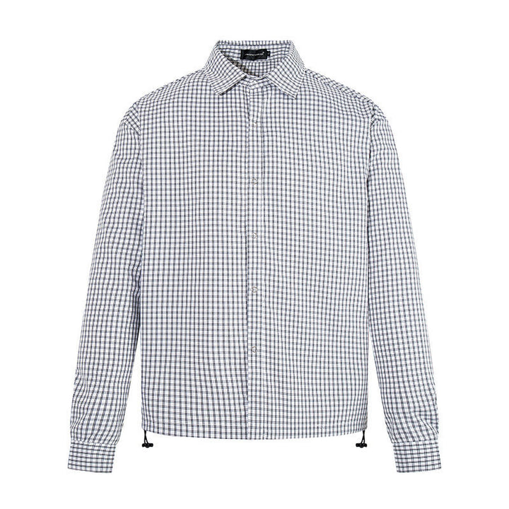 Men's checked shirt with full button placket, adjustable hem, and Kent collar Amarae
