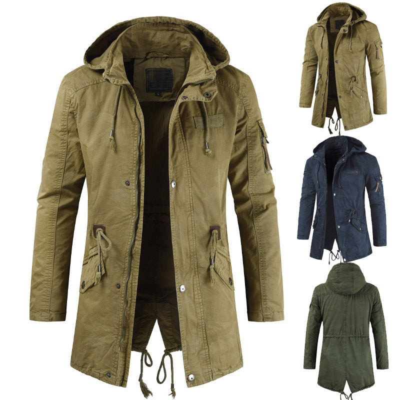 Men's Casual and Functional Parka Jacket with Hood and Practical Pockets Chic Und Stil