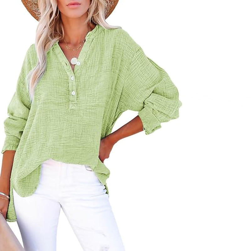 Woman Oversized Casual Shirt with Button Placket Amarae