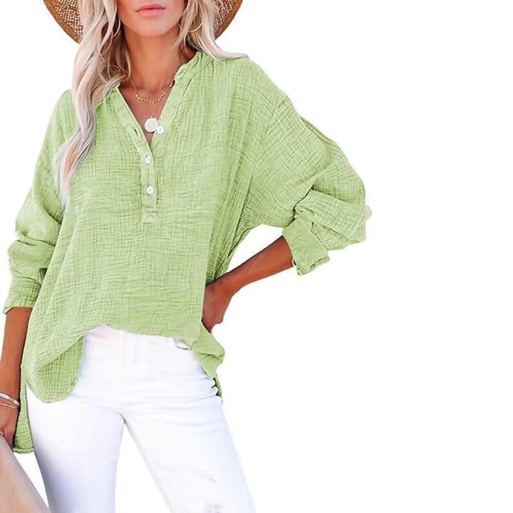 Woman Oversized Casual Shirt with Button Placket Amarae