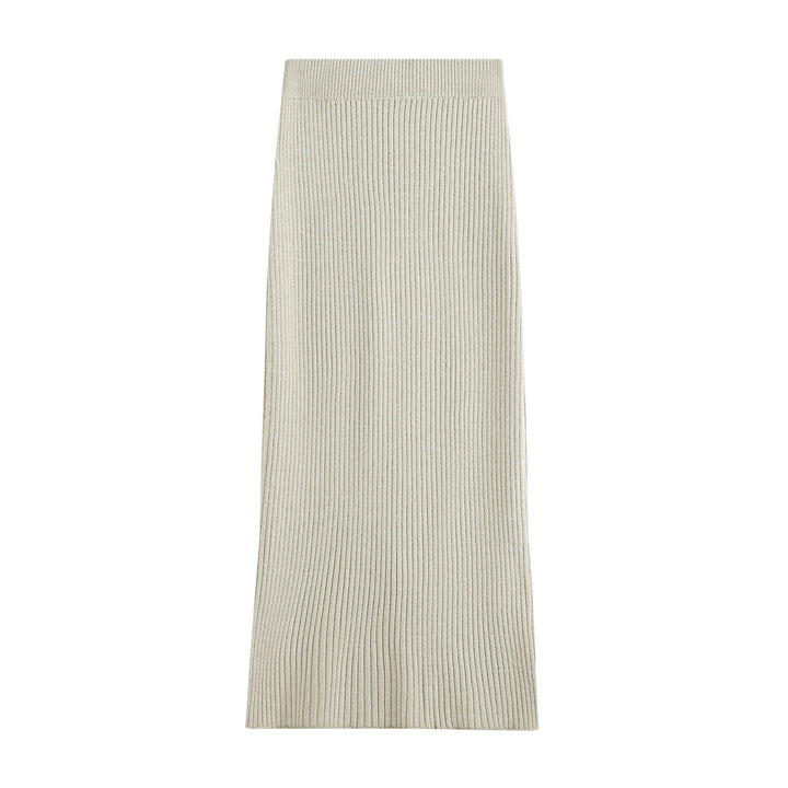 Women's Two-Piece Ribbed Knit Set with Short Sweater and Midi Skirt Amarae