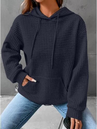 Casual hoodie for women with textured surface and practical kangaroo pocket Lune London