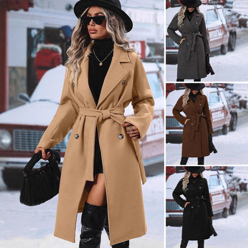 Elegant trench coat for women with a fitted cut and a belt Amarae