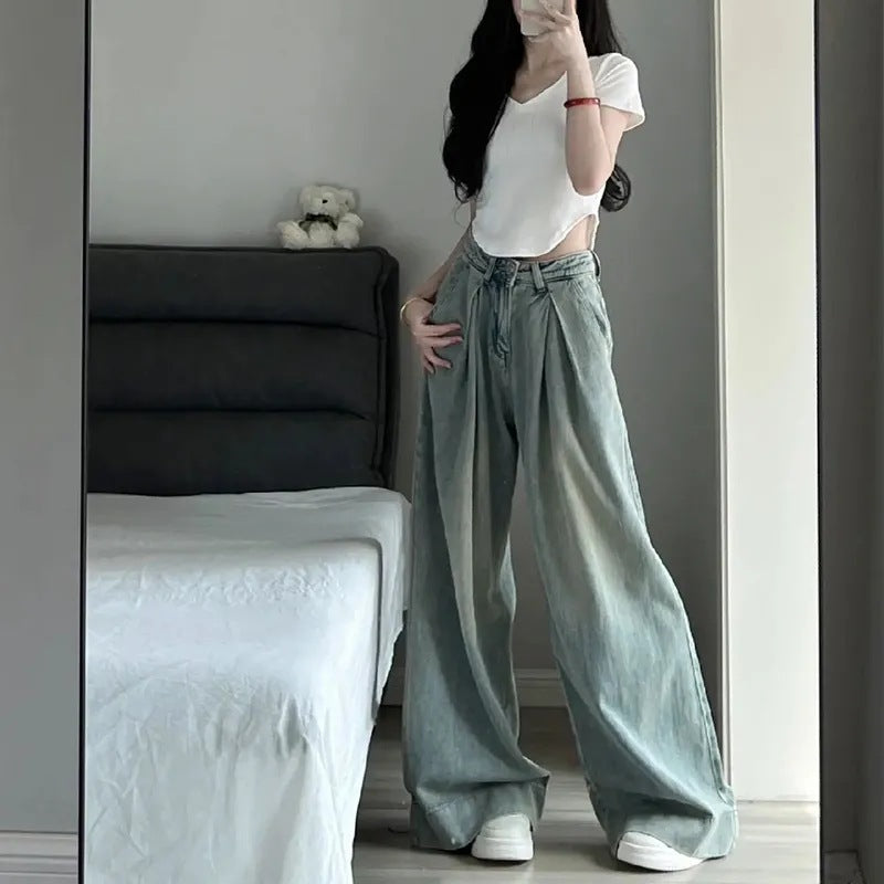 Jean à taille haute ample pour femmes Chic & Stil