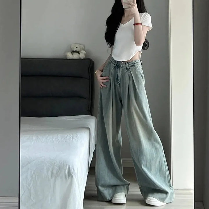 Jean à taille haute ample pour femmes Chic & Stil