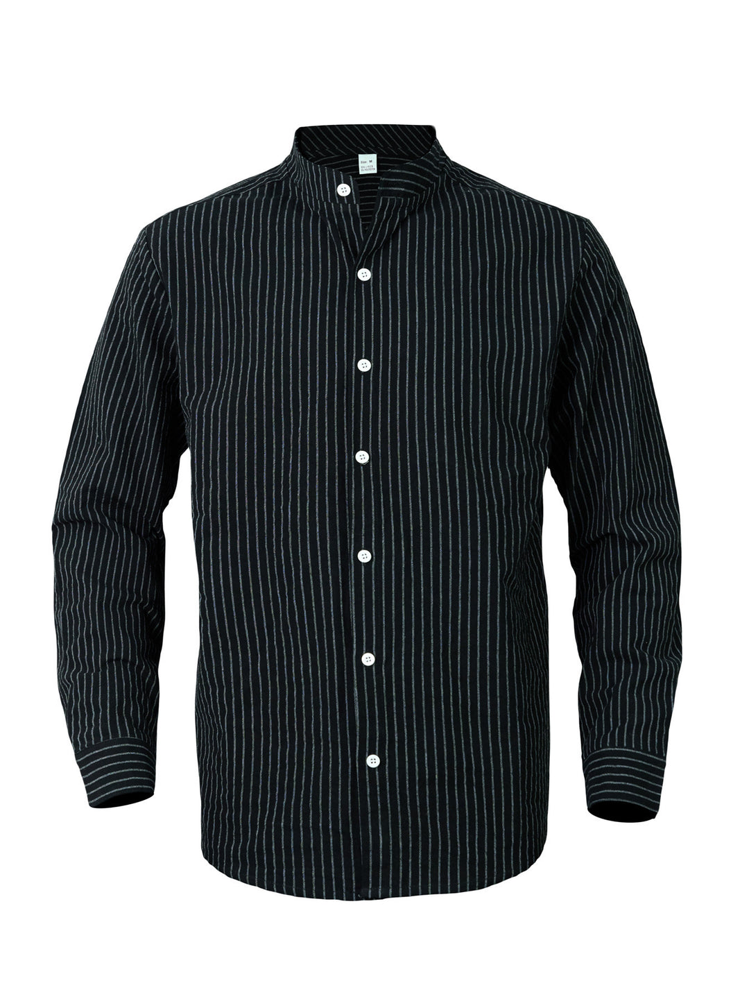 Men's modern shirt with narrow stripes and stand-up collar Lune London